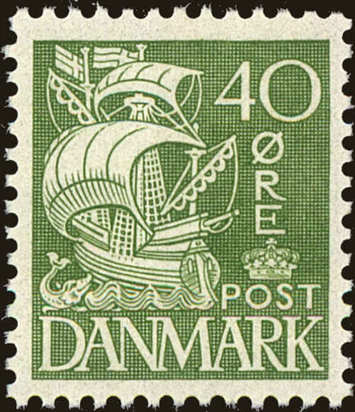 Front view of Denmark 238 collectors stamp