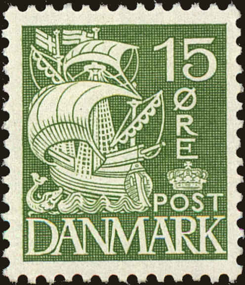 Front view of Denmark 238B collectors stamp