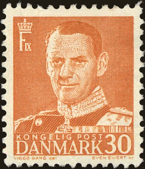 Front view of Denmark 309 collectors stamp