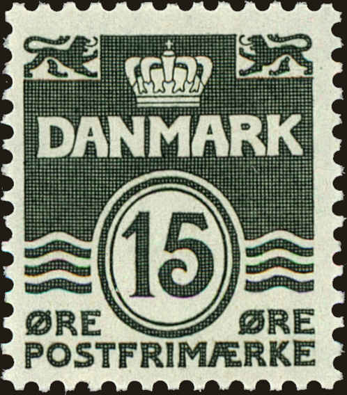 Front view of Denmark 382 collectors stamp