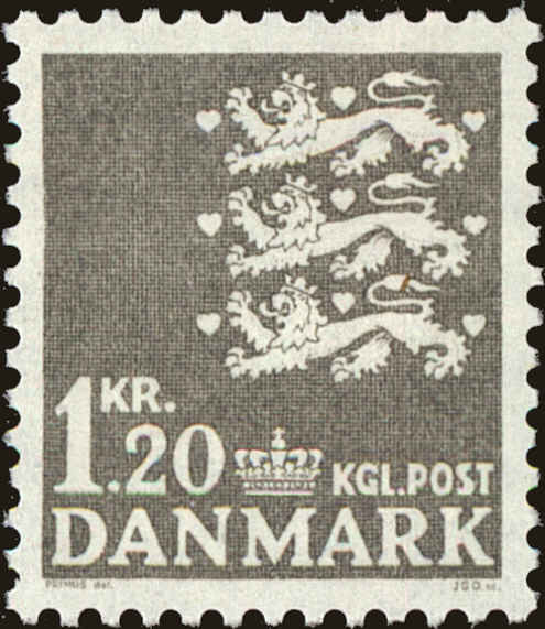 Front view of Denmark 396 collectors stamp