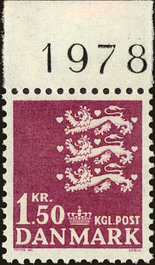 Front view of Denmark 399 collectors stamp