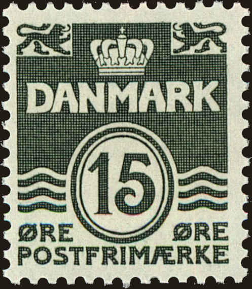 Front view of Denmark 382 collectors stamp