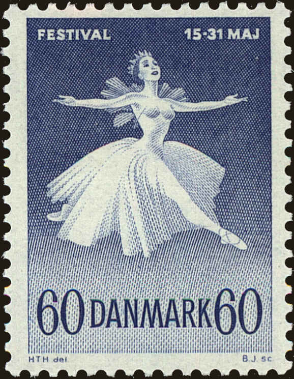 Front view of Denmark 401 collectors stamp