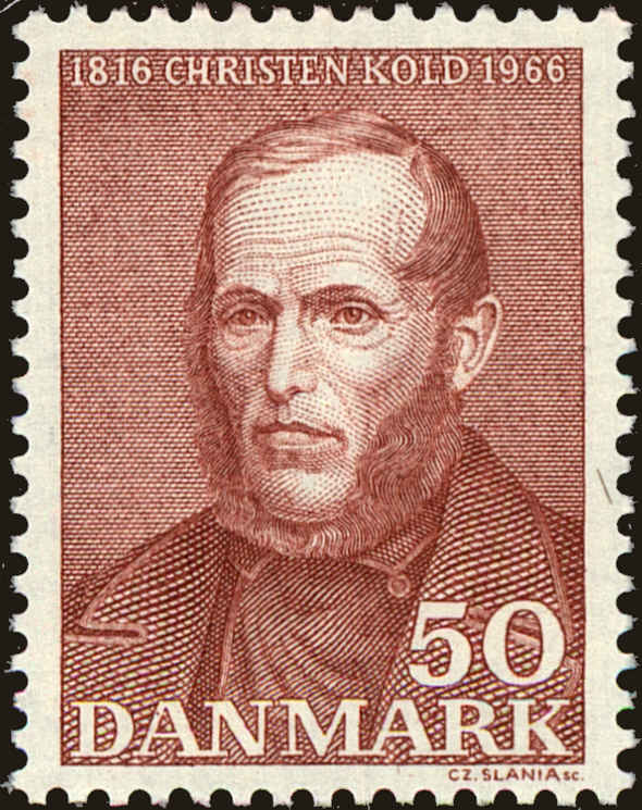 Front view of Denmark 425 collectors stamp