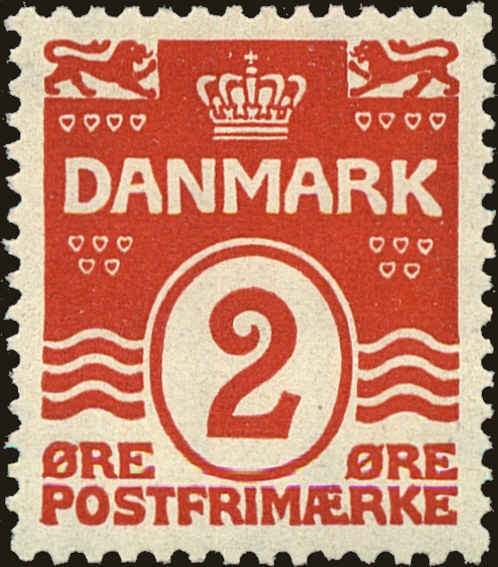 Front view of Denmark 86 collectors stamp