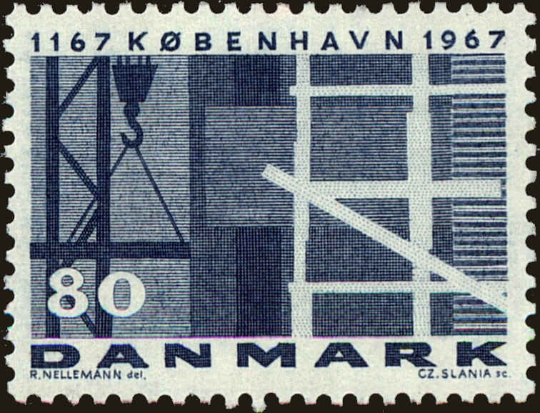 Front view of Denmark 435 collectors stamp