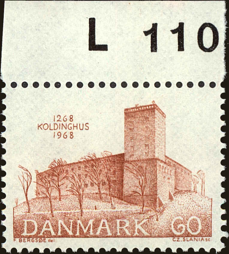 Front view of Denmark 448 collectors stamp