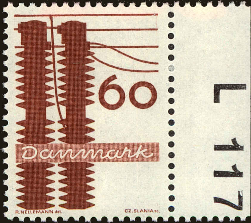 Front view of Denmark 451 collectors stamp