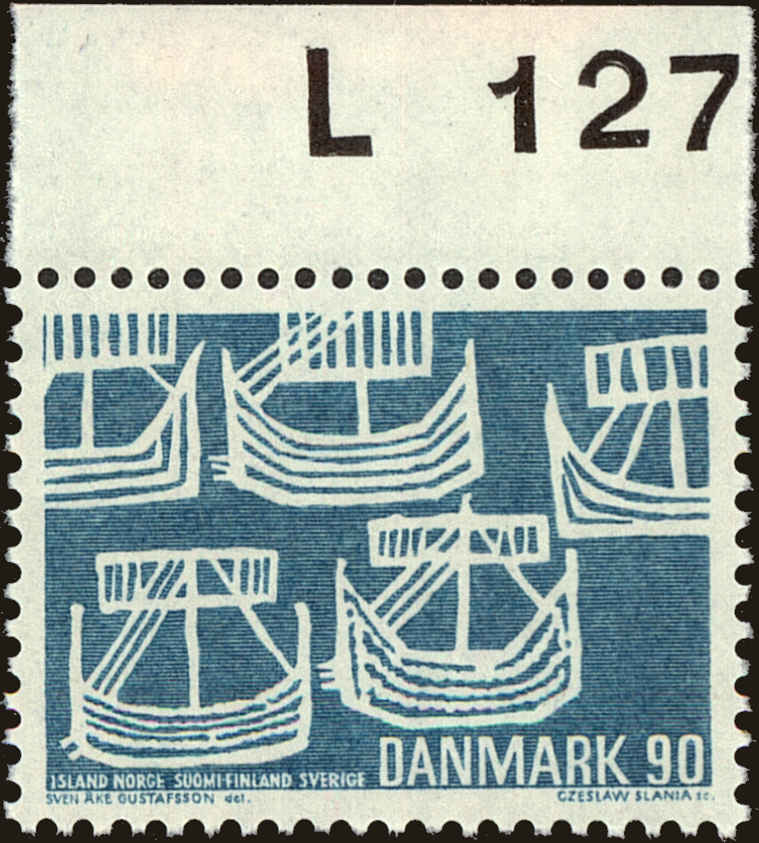 Front view of Denmark 455 collectors stamp