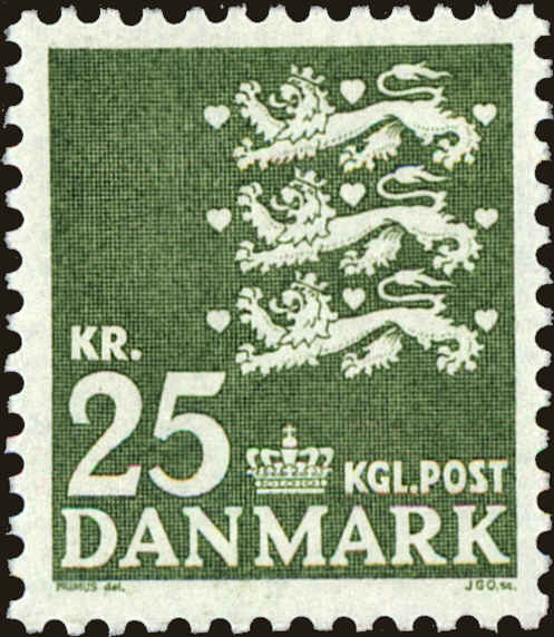 Front view of Denmark 400 collectors stamp