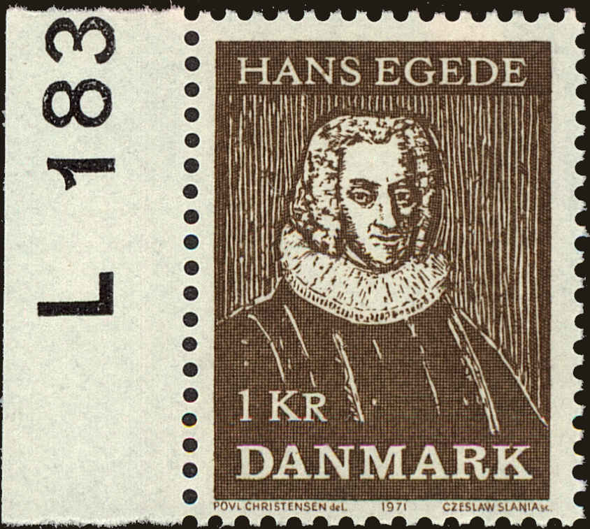 Front view of Denmark 481 collectors stamp