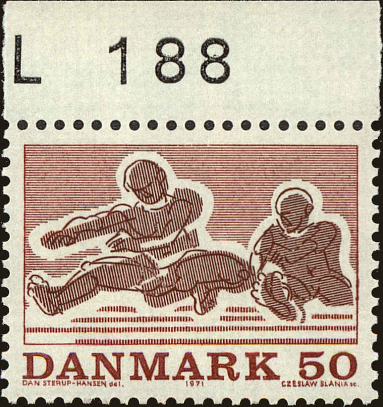 Front view of Denmark 483 collectors stamp