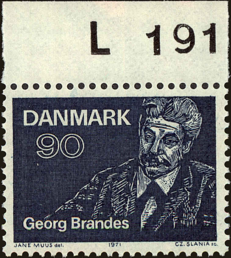 Front view of Denmark 486 collectors stamp