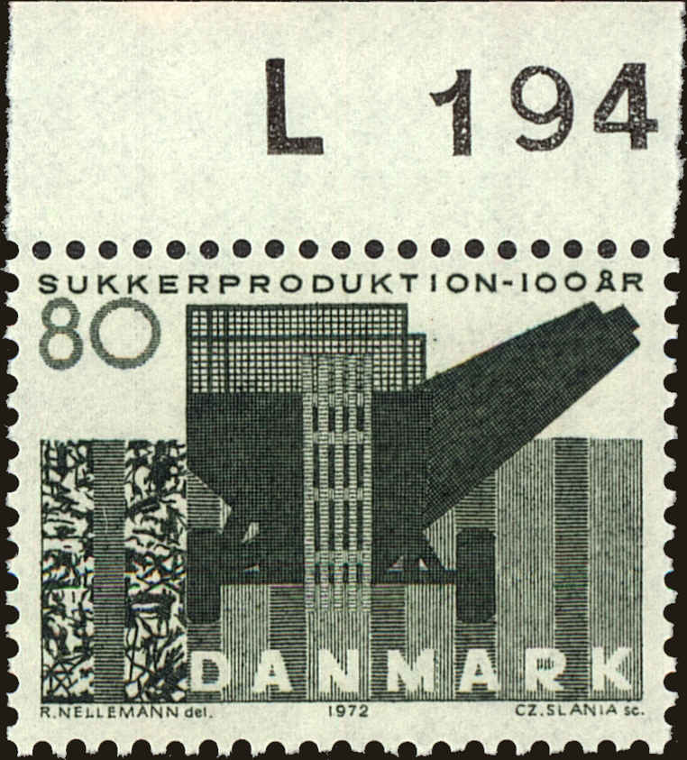 Front view of Denmark 487 collectors stamp