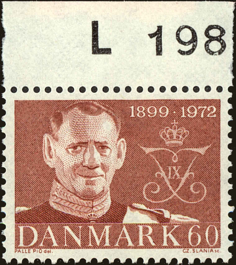 Front view of Denmark 488 collectors stamp