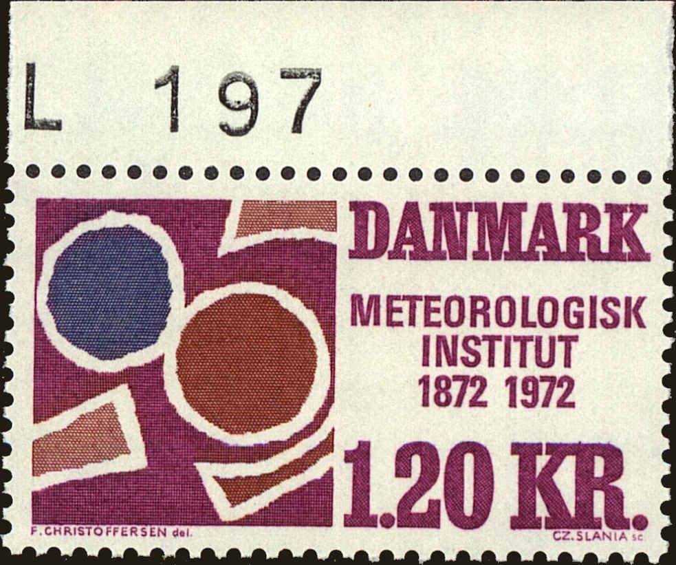 Front view of Denmark 489 collectors stamp