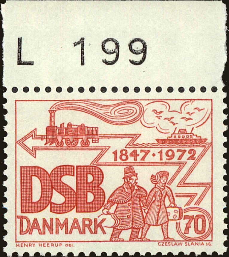 Front view of Denmark 491 collectors stamp