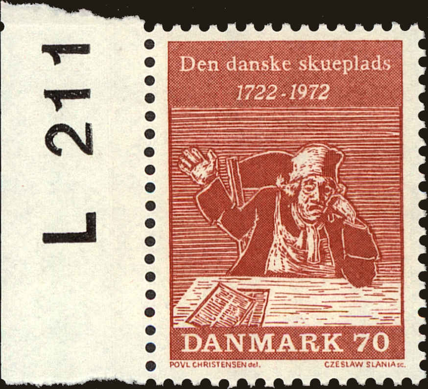 Front view of Denmark 507 collectors stamp