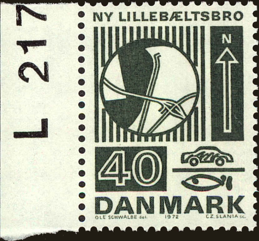Front view of Denmark 509 collectors stamp