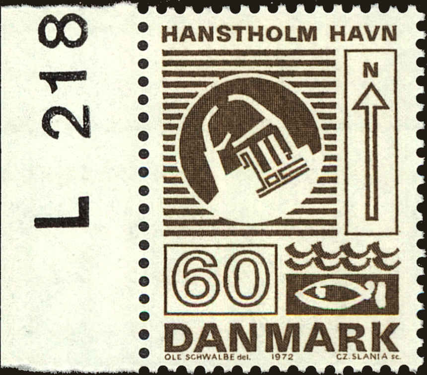 Front view of Denmark 510 collectors stamp