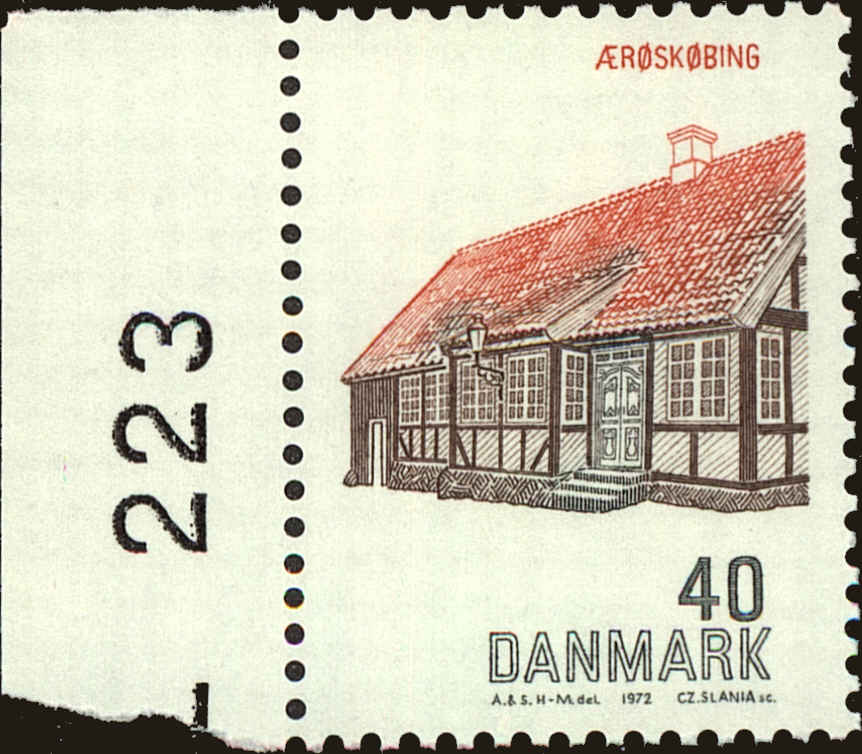 Front view of Denmark 513 collectors stamp
