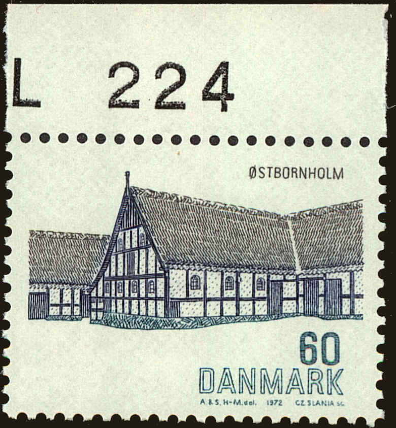 Front view of Denmark 514 collectors stamp