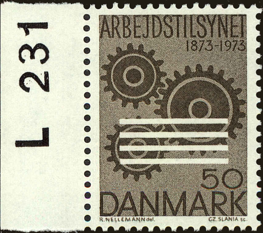 Front view of Denmark 518 collectors stamp