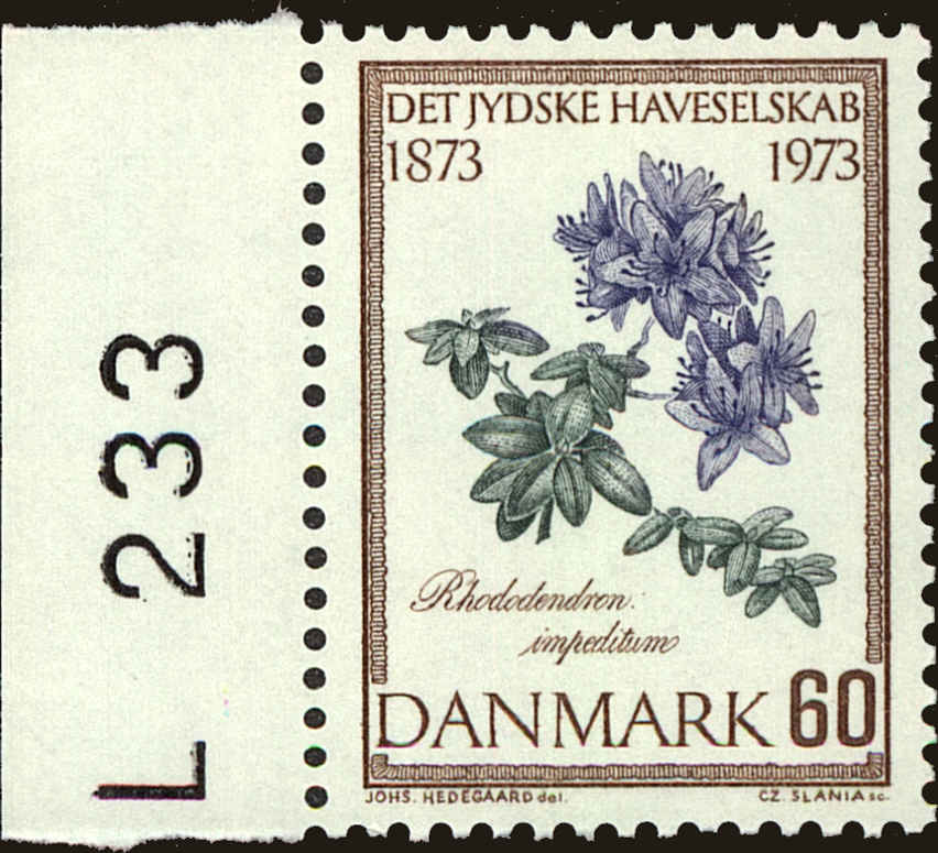 Front view of Denmark 520 collectors stamp
