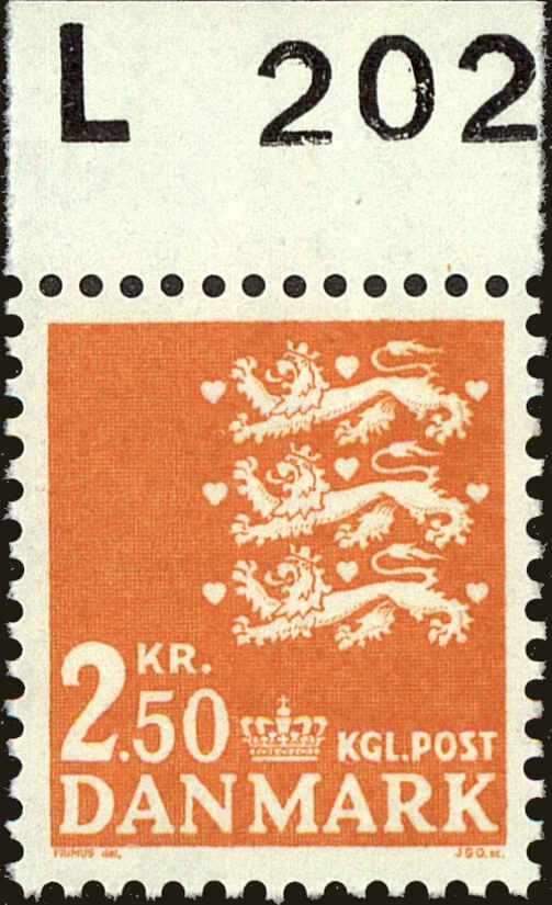 Front view of Denmark 499 collectors stamp