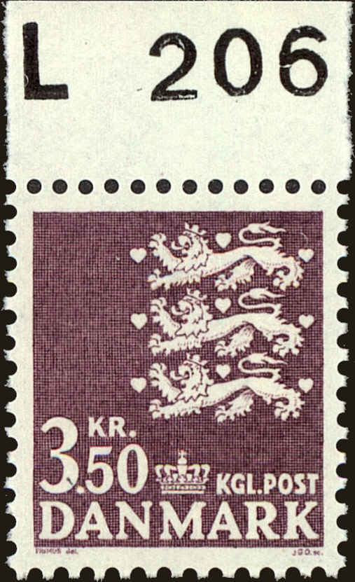 Front view of Denmark 501 collectors stamp