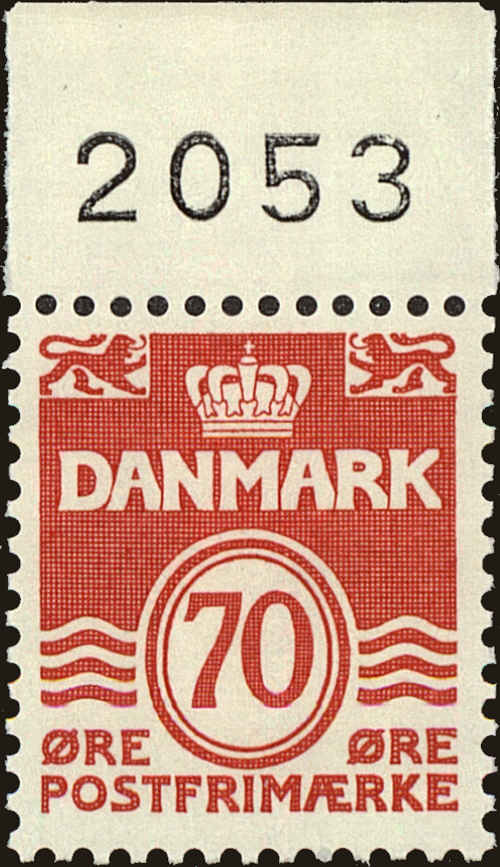 Front view of Denmark 497 collectors stamp