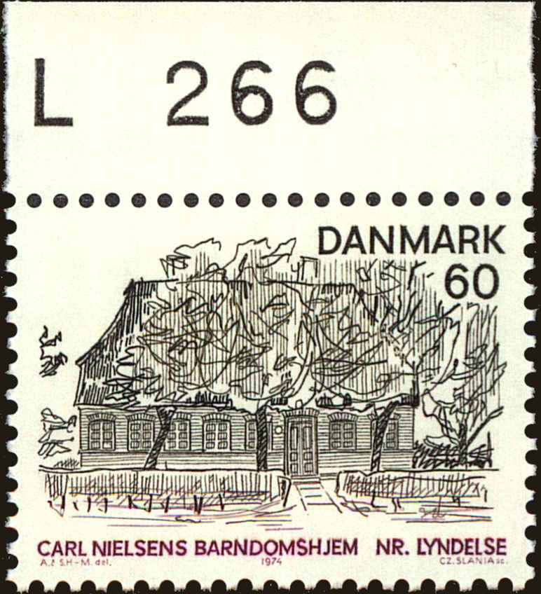 Front view of Denmark 554 collectors stamp