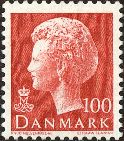 Front view of Denmark 543 collectors stamp