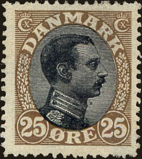 Front view of Denmark 107 collectors stamp