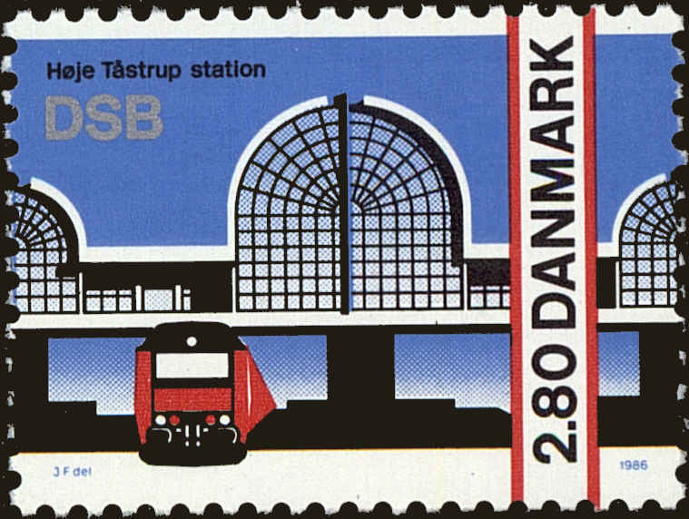 Front view of Denmark 821 collectors stamp
