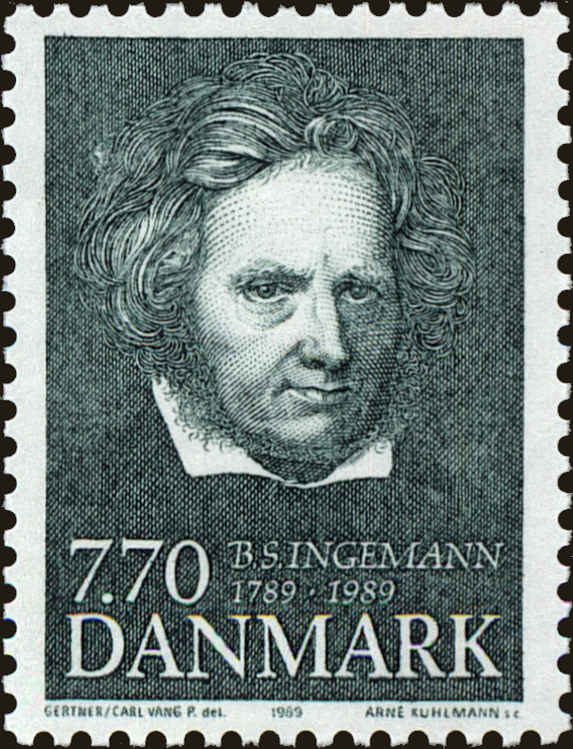 Front view of Denmark 876 collectors stamp