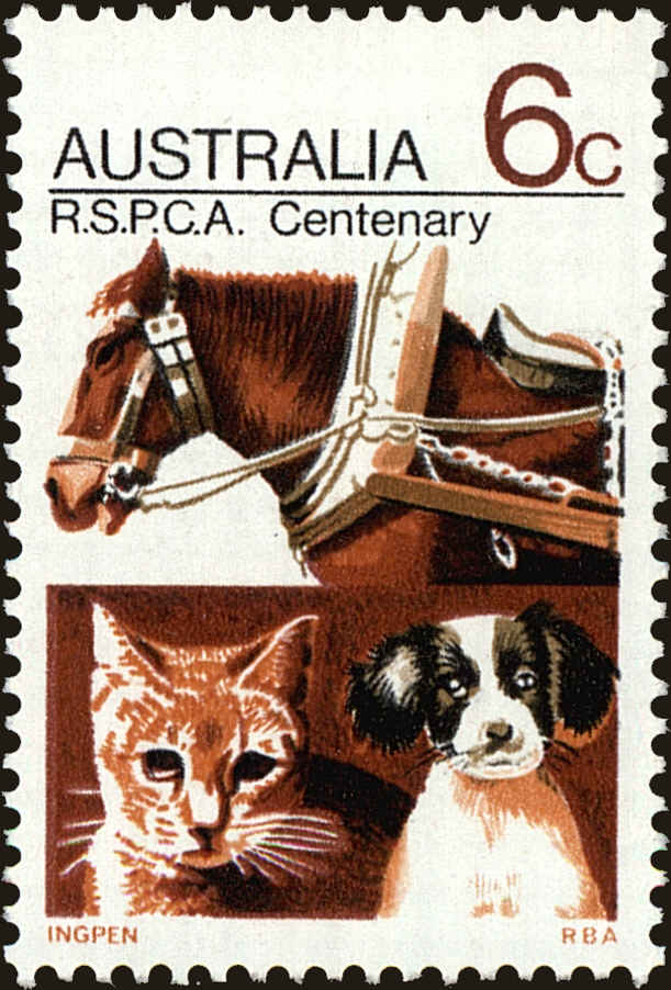 Front view of Australia 500 collectors stamp