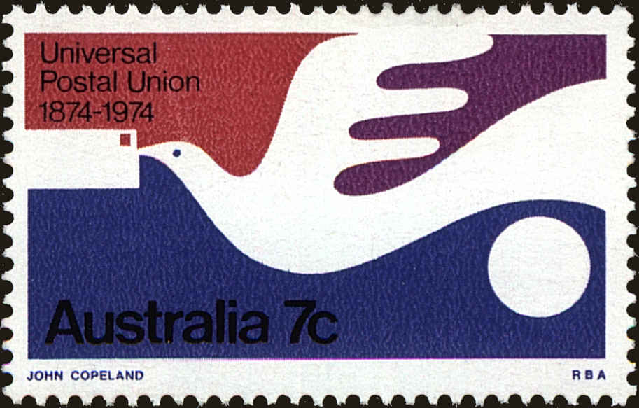 Front view of Australia 597 collectors stamp