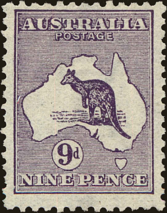 Front view of Australia 9 collectors stamp