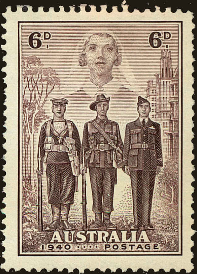 Front view of Australia 187 collectors stamp