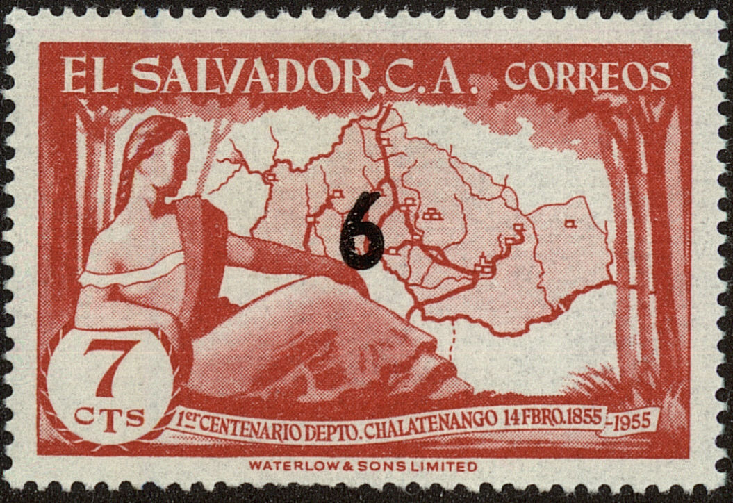 Front view of Salvador, El 694 collectors stamp