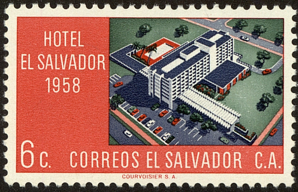 Front view of Salvador, El 698 collectors stamp