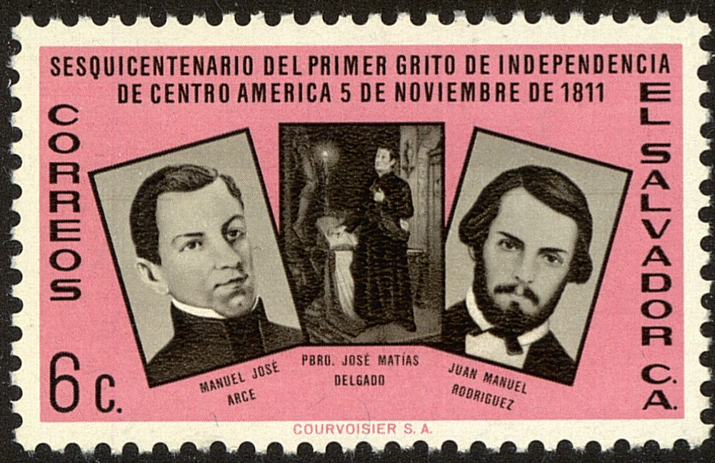 Front view of Salvador, El 722 collectors stamp