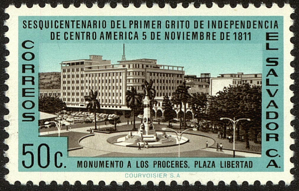 Front view of Salvador, El 727 collectors stamp