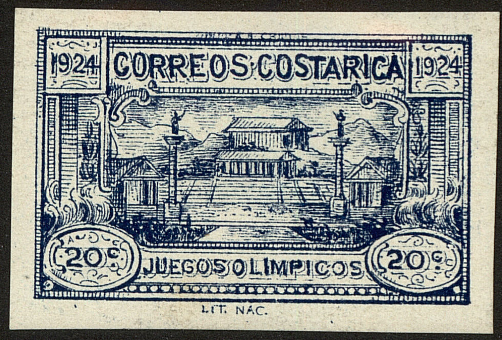 Front view of Costa Rica B4 collectors stamp