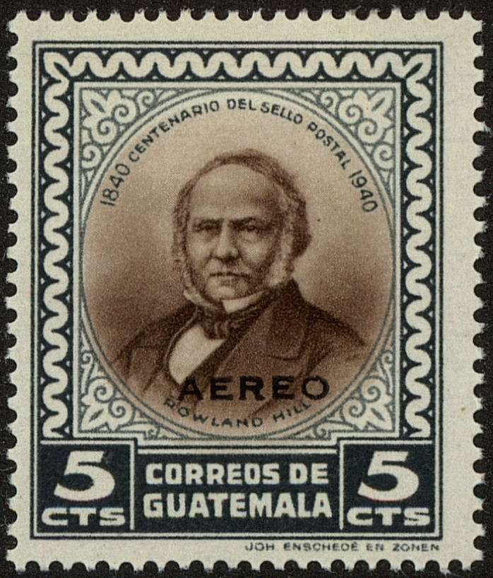 Front view of Guatemala C140 collectors stamp