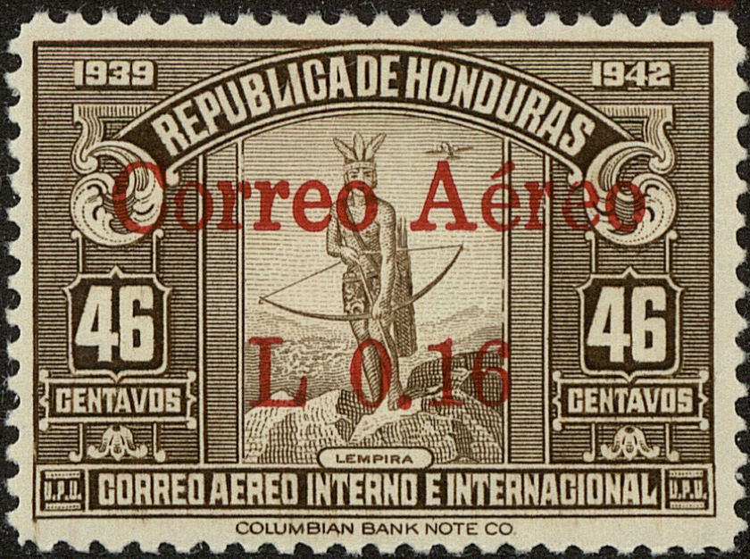 Front view of Honduras C199 collectors stamp