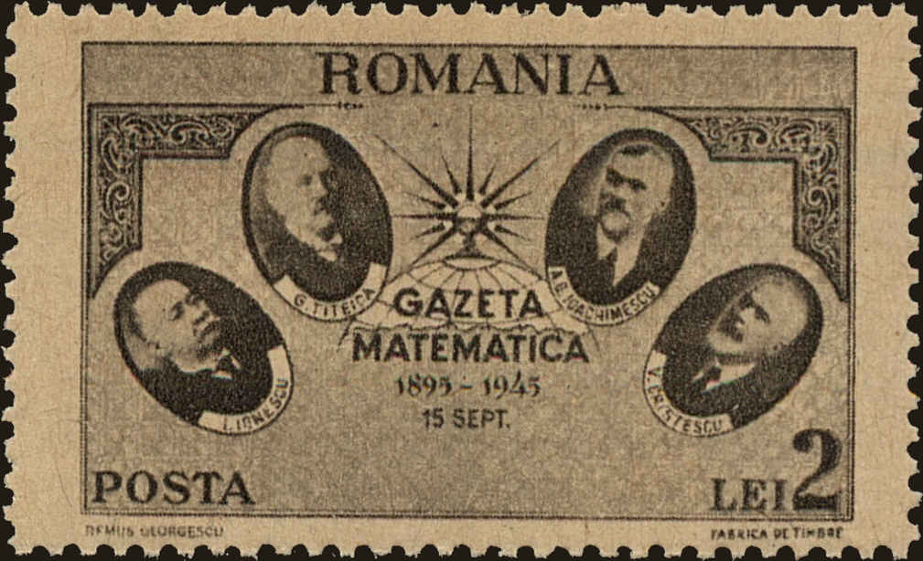 Front view of Romania 596 collectors stamp
