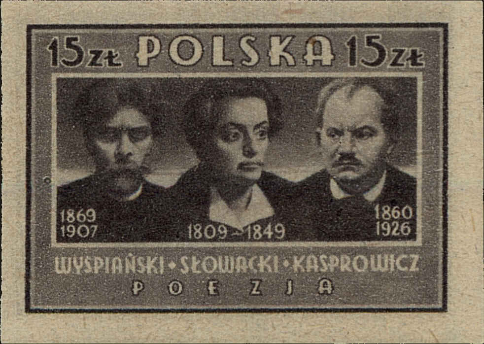 Front view of Polish Republic 403G collectors stamp